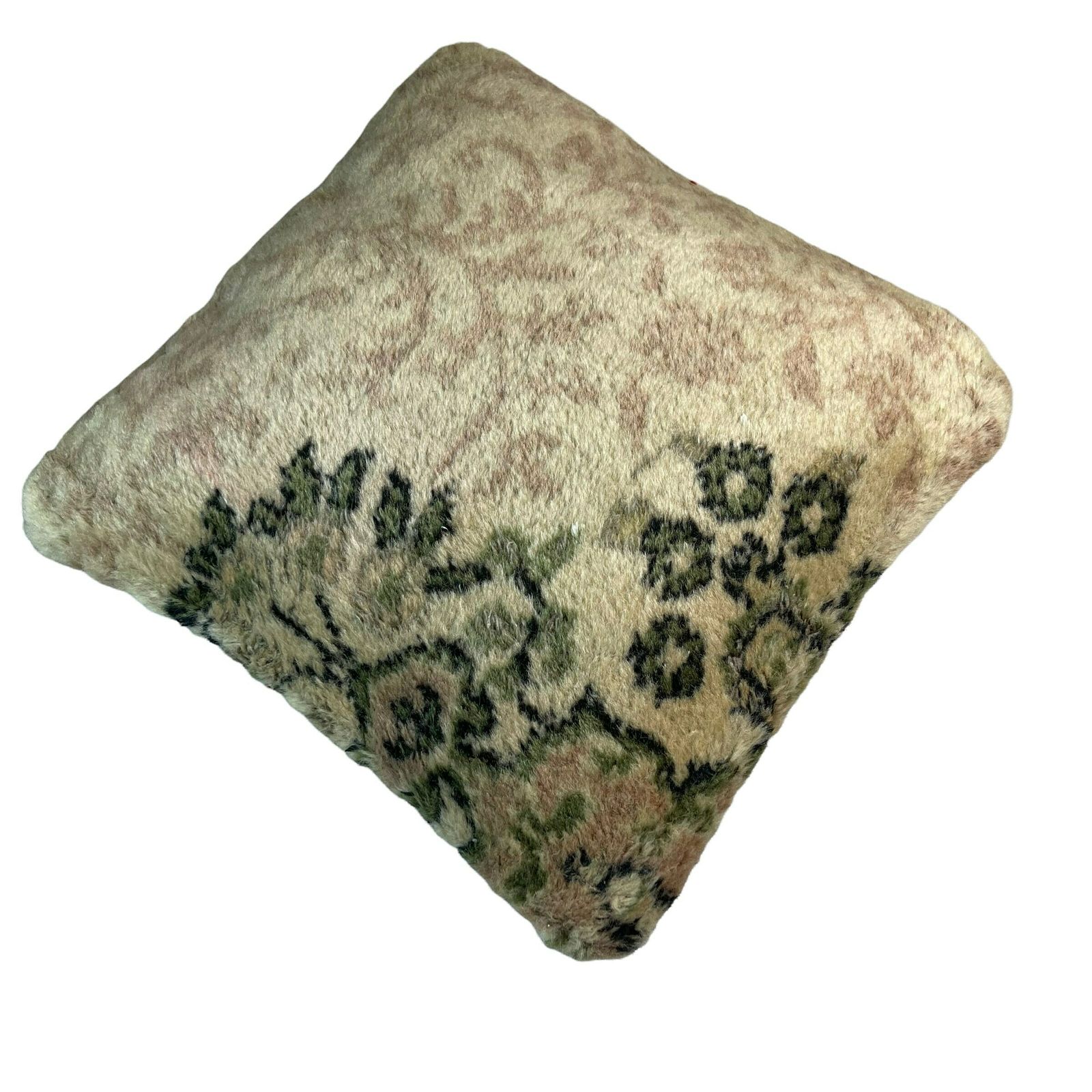 18'' X 18'' Vintage Hand Made Rug Cushion Cover, 45 X 45 Cm Decorative Rug Pillow Cover, Large Vintage Turkish Rug Cushion Cover photo vintage