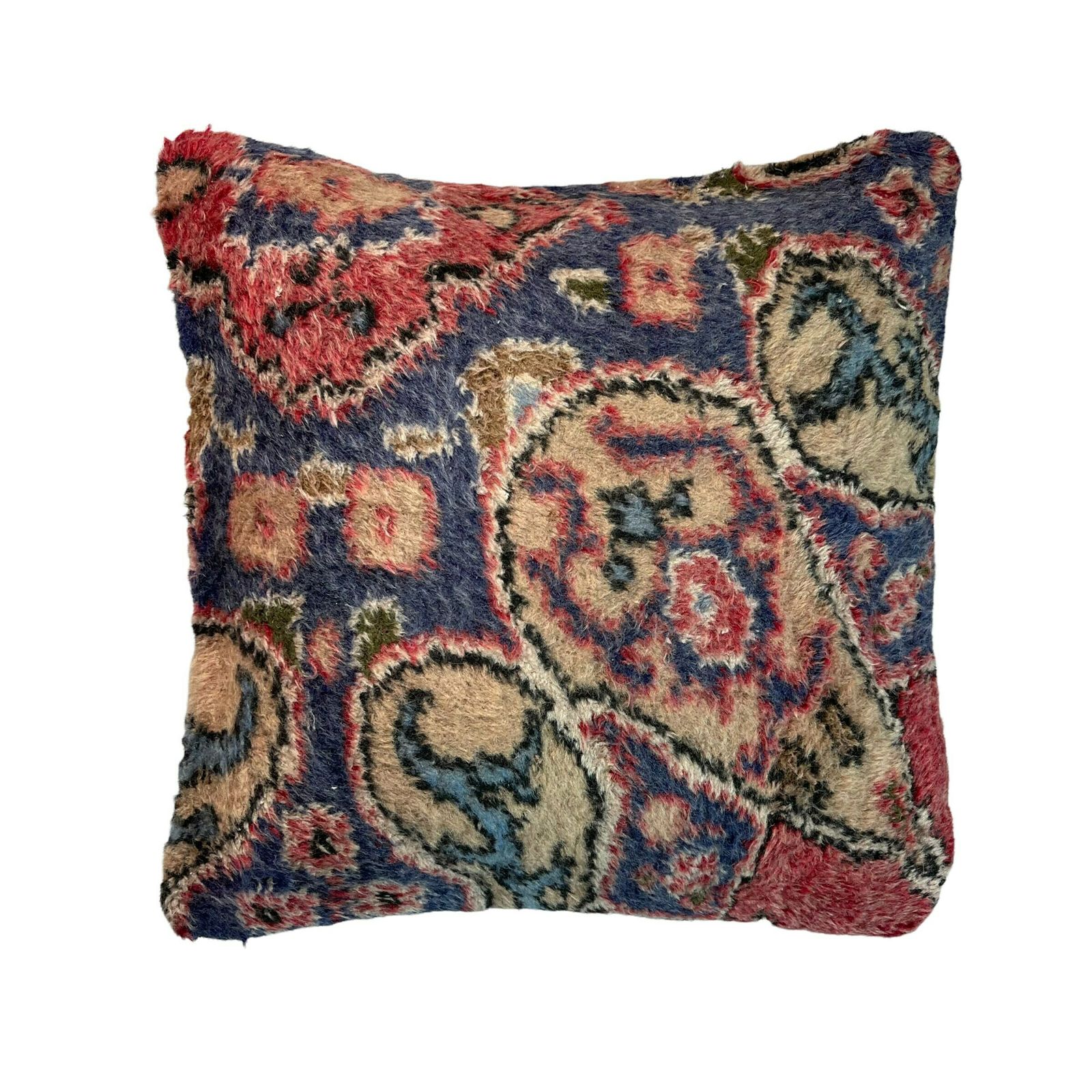 18'' X 18'' Vintage Hand Made Rug Cushion Cover, 45 X 45 Cm Decorative Rug Pillow Cover, Large Vintage Turkish Rug Cushion Cover photo buy