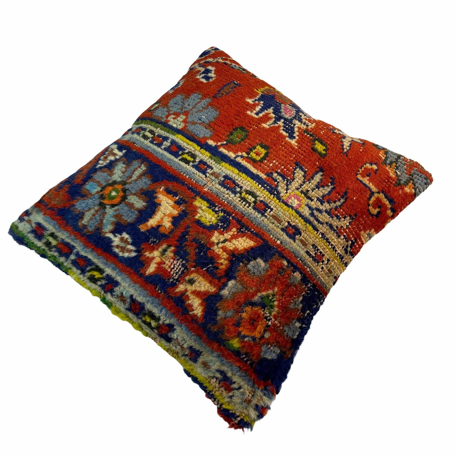 18'' X 18'' Vintage Hand Made Rug Cushion Cover, 45 X 45 Cm Decorative Rug Pillow Cover, Large Vintage Turkish Rug Cushion Cover photo buy