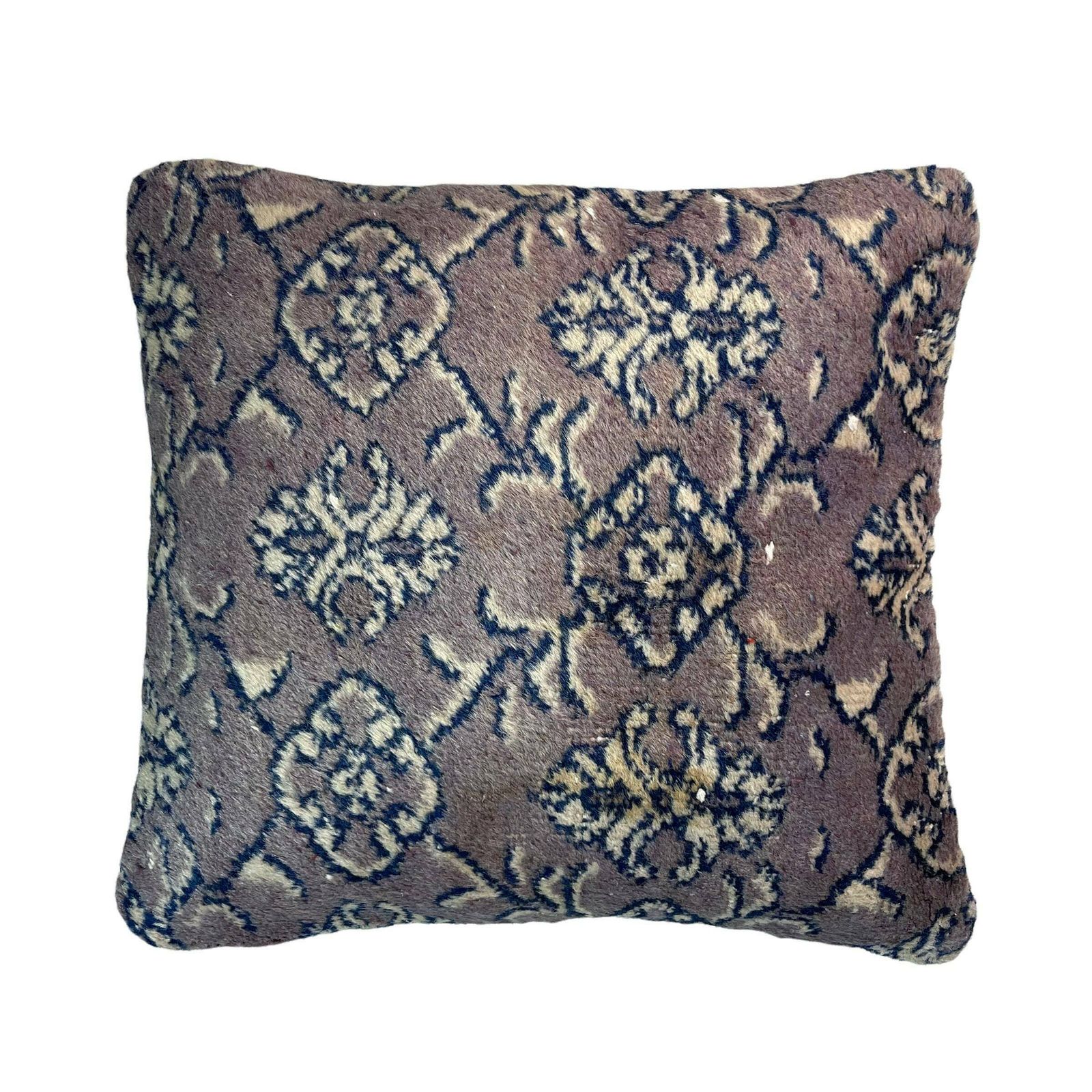 18'' X 18'' Vintage Hand Made Rug Cushion Cover, 45 X 45 Cm Decorative Rug Pillow Cover, Large Vintage Turkish Rug Cushion Cover