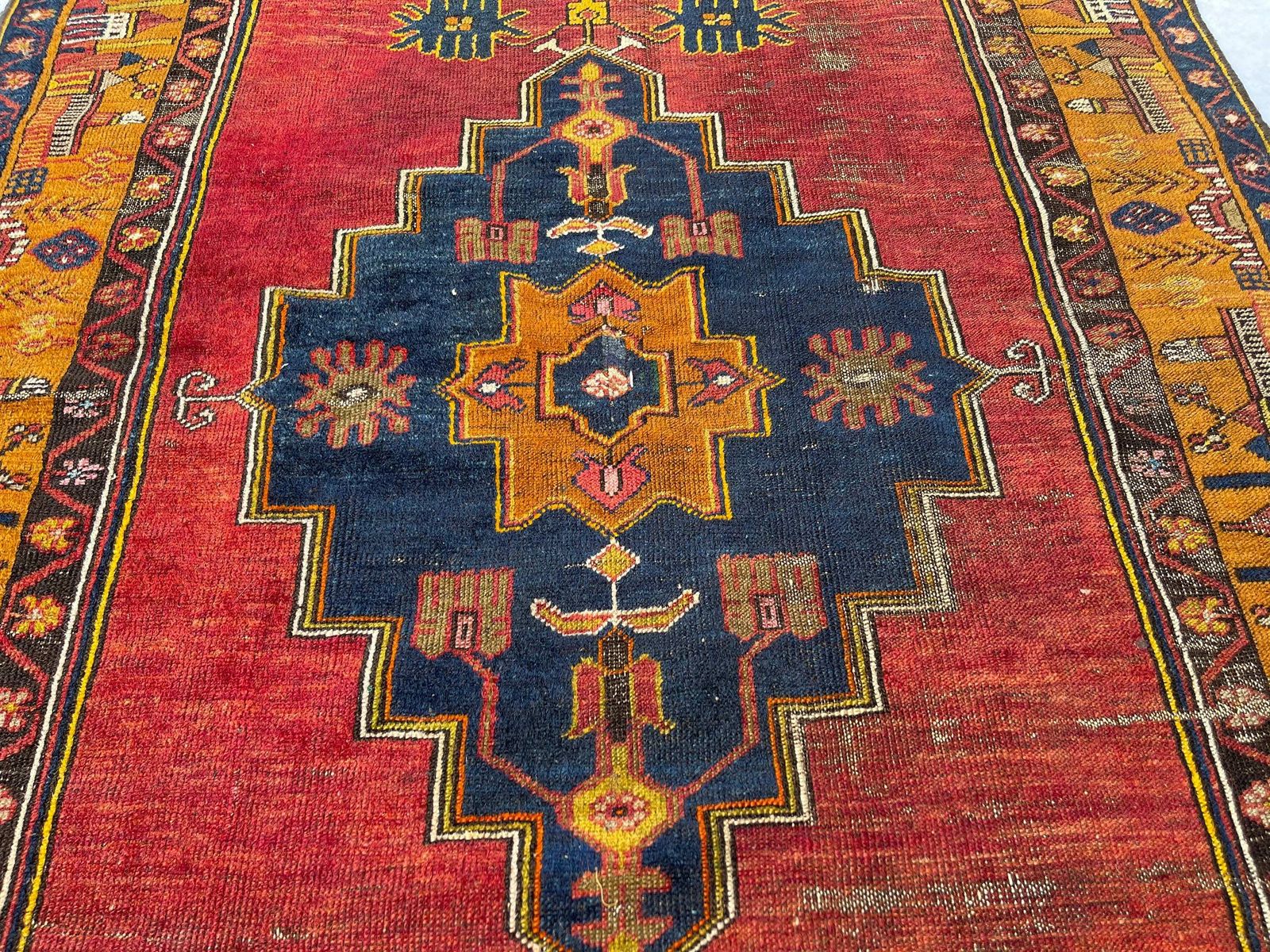 Antique Turkish Rug Runner ,Feiner Handgeknüpfter Orientteppich Türkisch Teppich Läufer , 280 X 120 Cm photo Textiles