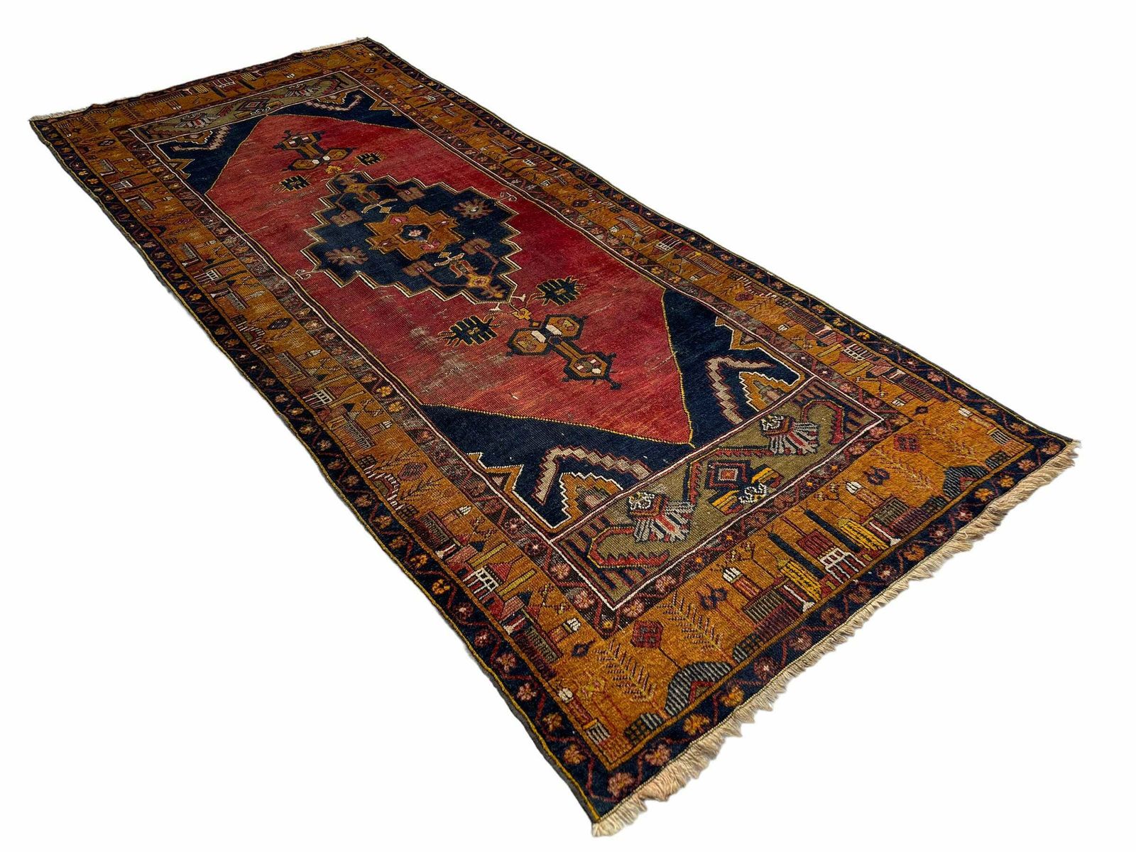 photo for sale Antique Turkish Rug Runner ,Feiner Handgeknüpfter Orientteppich Türkisch Teppich Läufer , 280 X 120 Cm