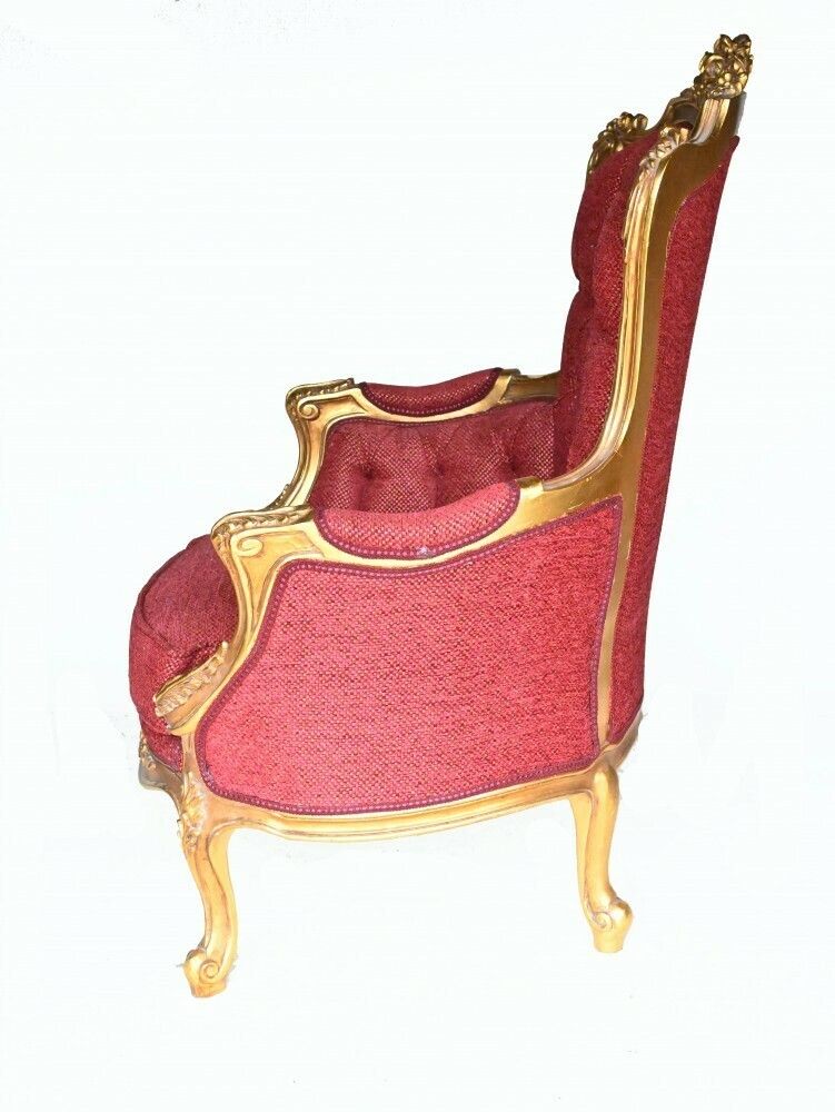 French Gilt Arm Chair Single Salon Seat Empire photo 900.0