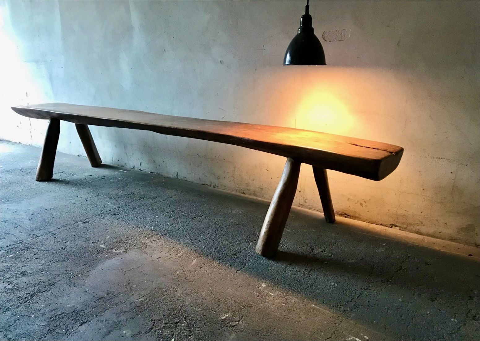 Solid Elmwood Bench By Olavi Hanninen For Mikko Nupponen, Stock Of Two photo furniture