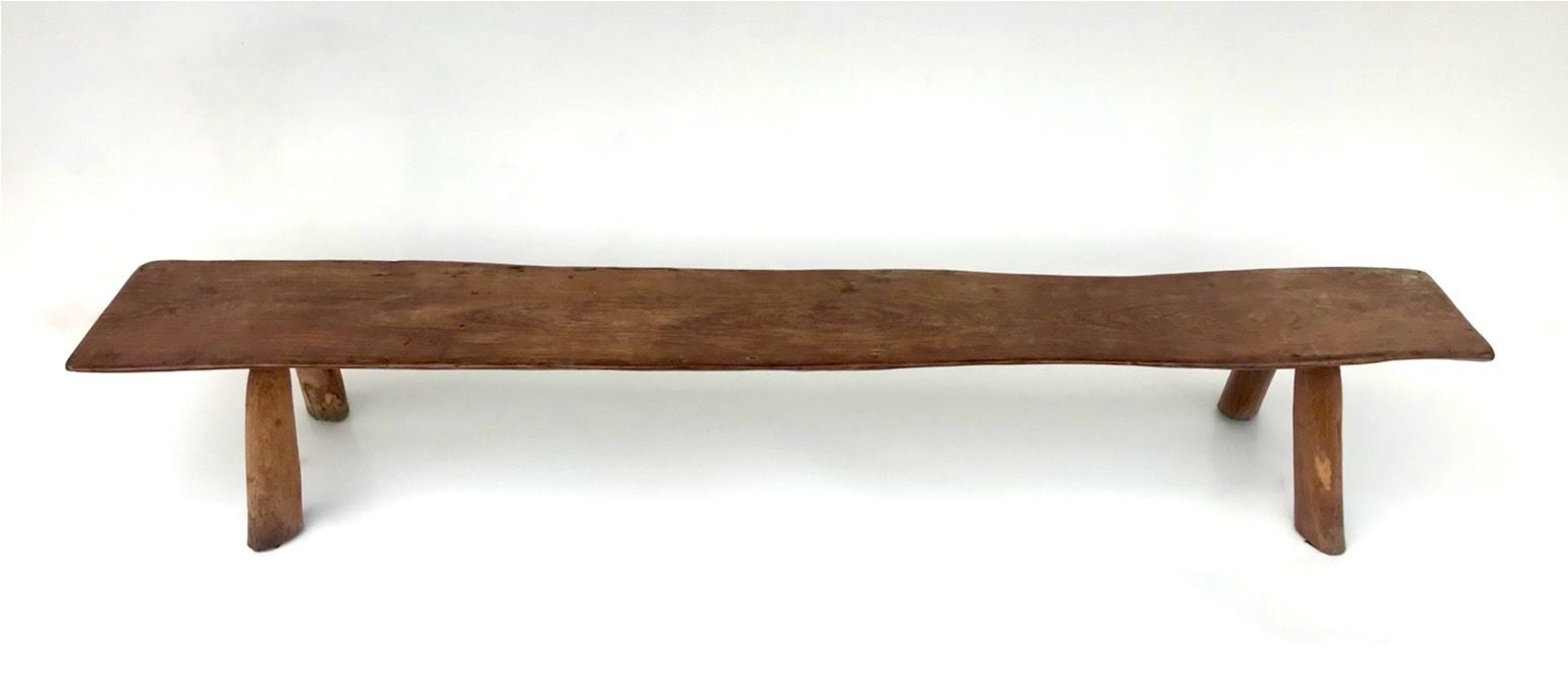 Solid Elmwood Bench By Olavi Hanninen For Mikko Nupponen, Stock Of Two photo 2628.0