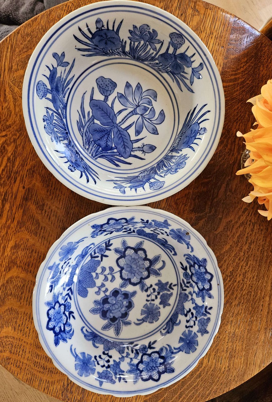Pair Of Blue & White Chinese Serving Bowls photo Home Fixtures