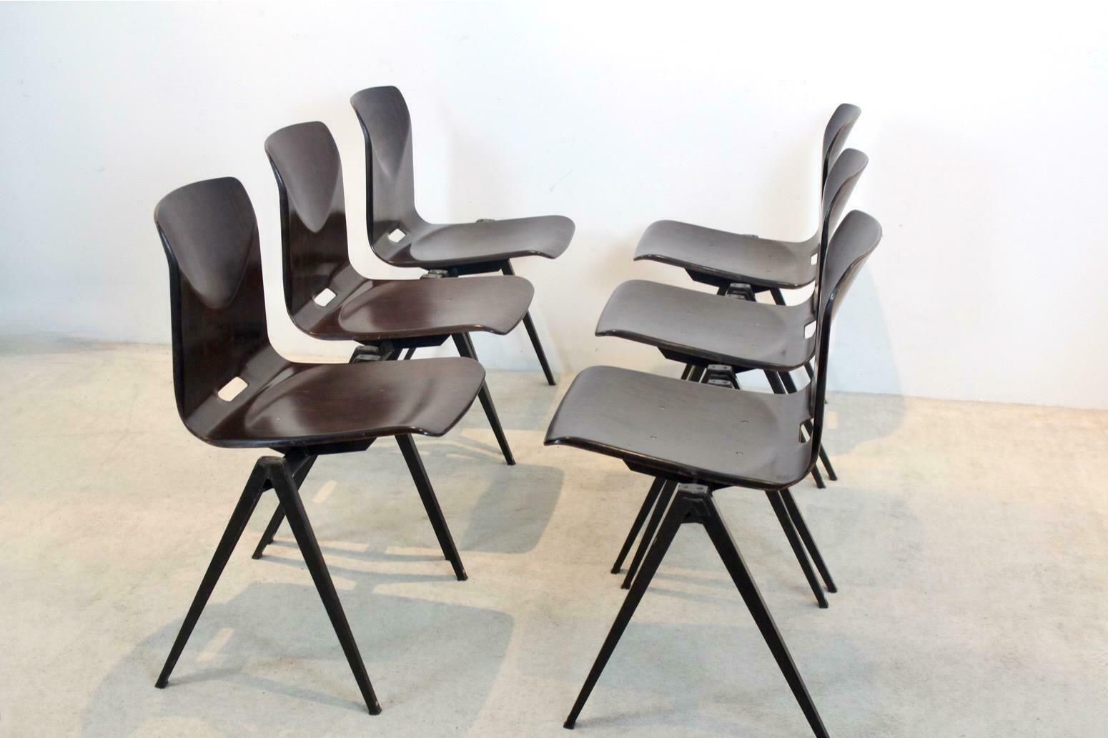 Furniture Stock Of Stackable Pagholz Galvanitas S22 Industrial Diner Chair In Wenge photo