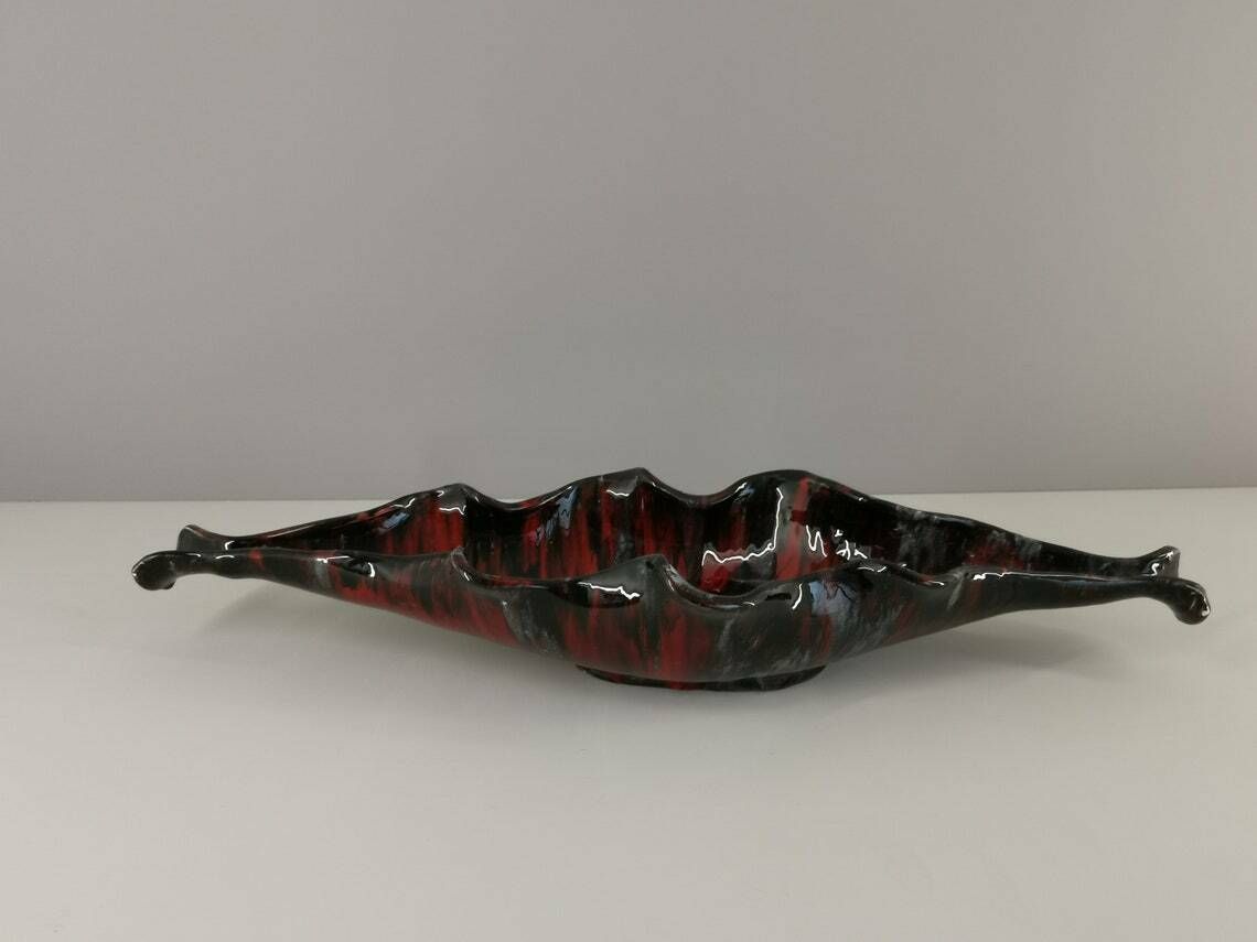 Table Center Dish, Empty Pockets Signed In Ceramic 70s / Vintage / France / Mid Century / Xxth Century