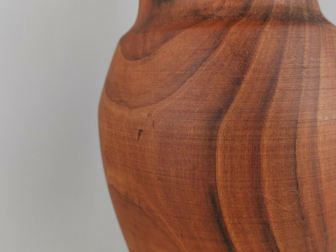 Wooden Vase Turned In The Mass Handmade 60s Mid Century France Decoration Xxth Century Brutalist photo 117.0