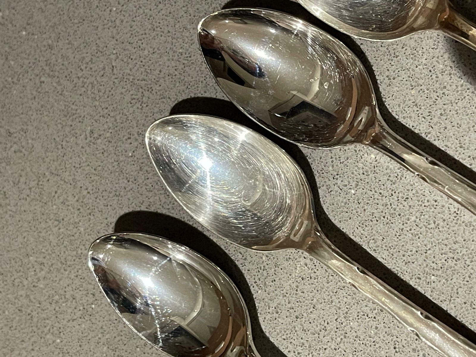 25 Antique Spoon English Silver Demitasse Coffee Tea Spoons 4 Set Of 6 photo vinterior
