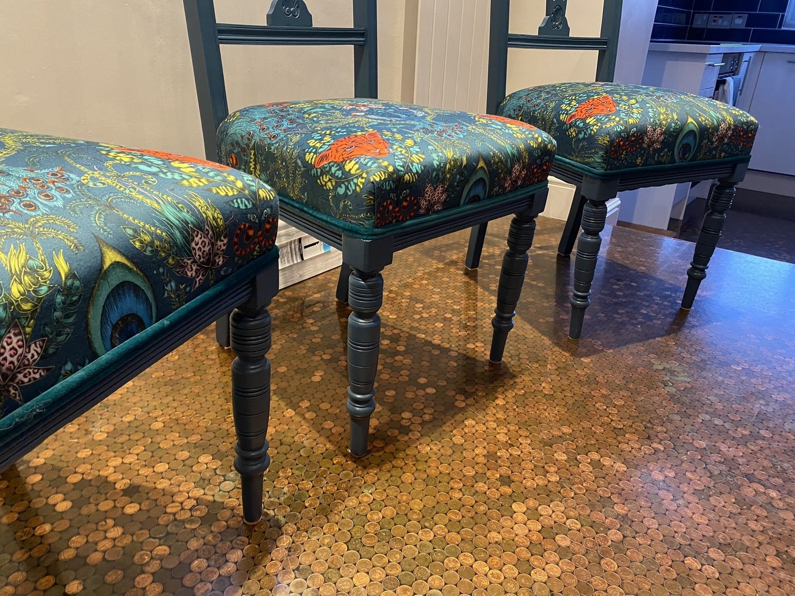 Georgian Dining Chairs, Traditionally Reupholstered And Revamped photo for sale