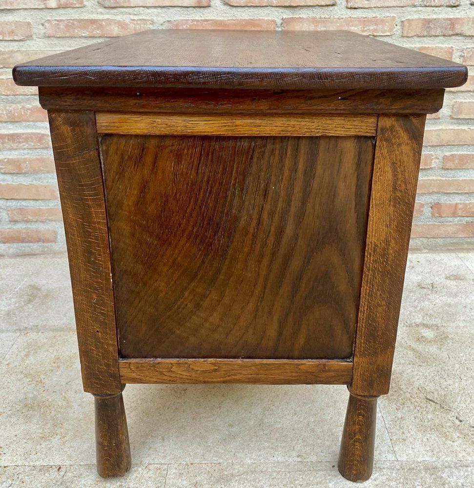Late 19th Century French Carved Oak Coffer photo vintage