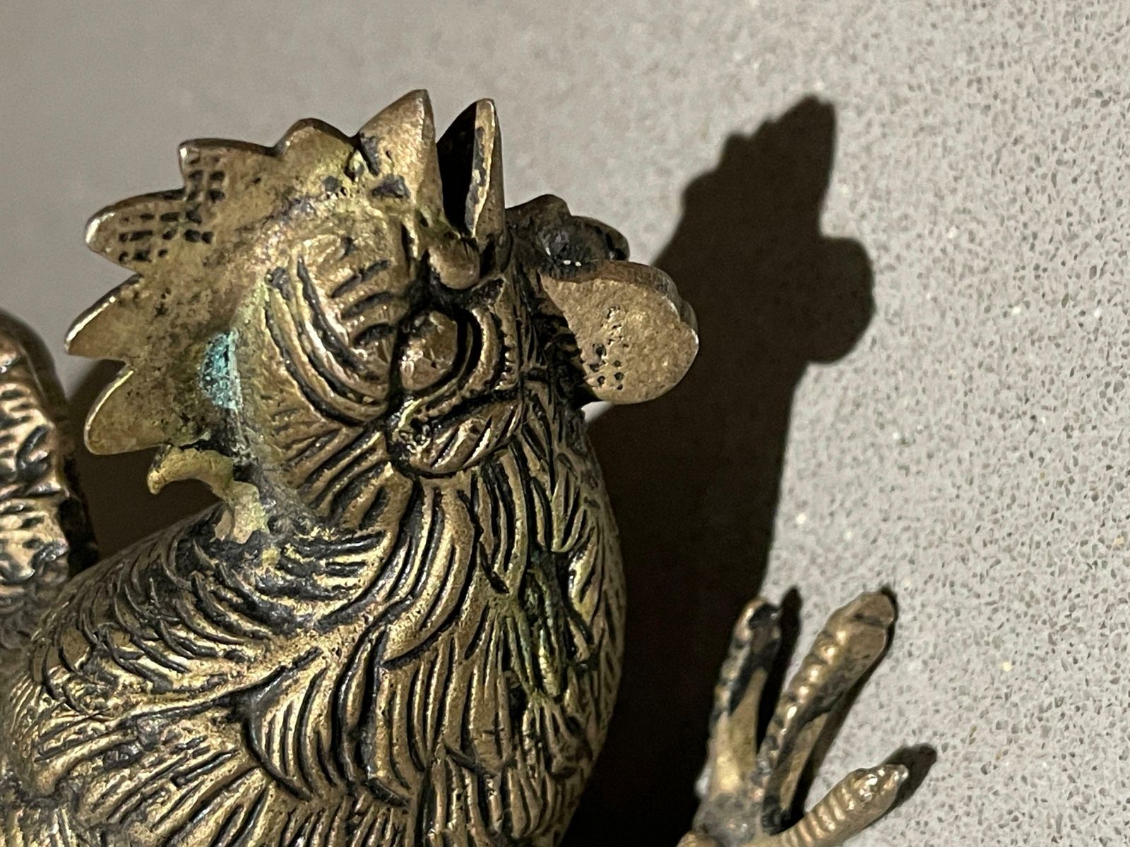 Antique Pair Of Silver Rooster Stands, Golden Decoration Object For Home Décor photo 560.0