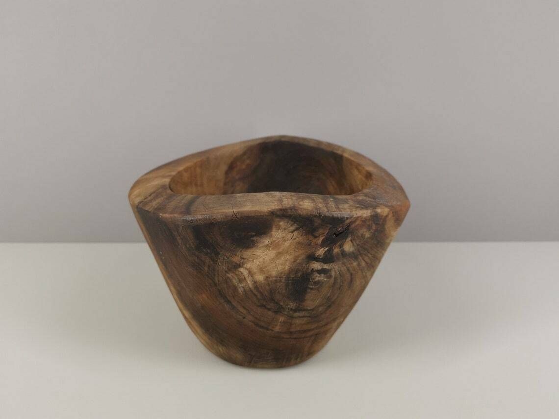 Olive Wood Cup Or Pocket Tray / 60s / Mid Century / Wabi Sabi Decoration / Xxth Century / France photo Home Decor