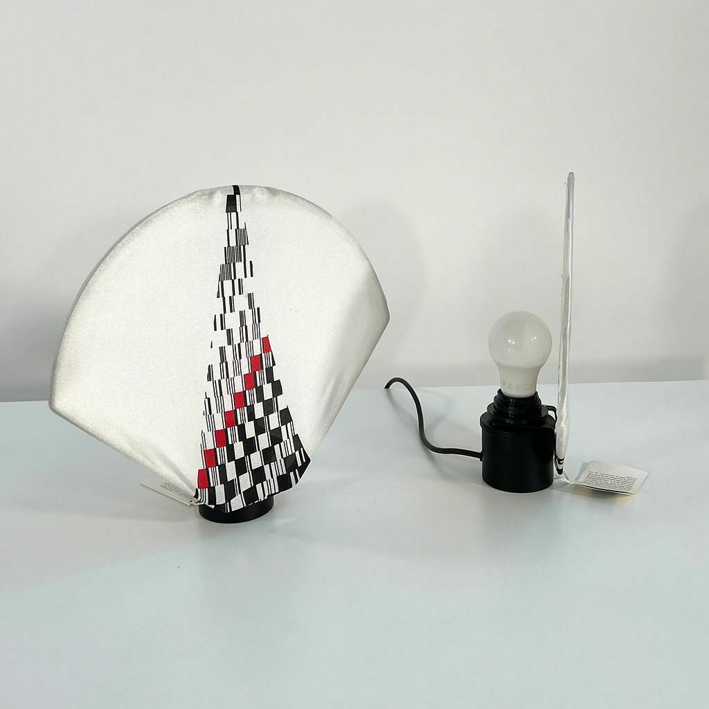 Pair Of Table Lamps With 80s Print From Zilo G, 1980s photo vinterior