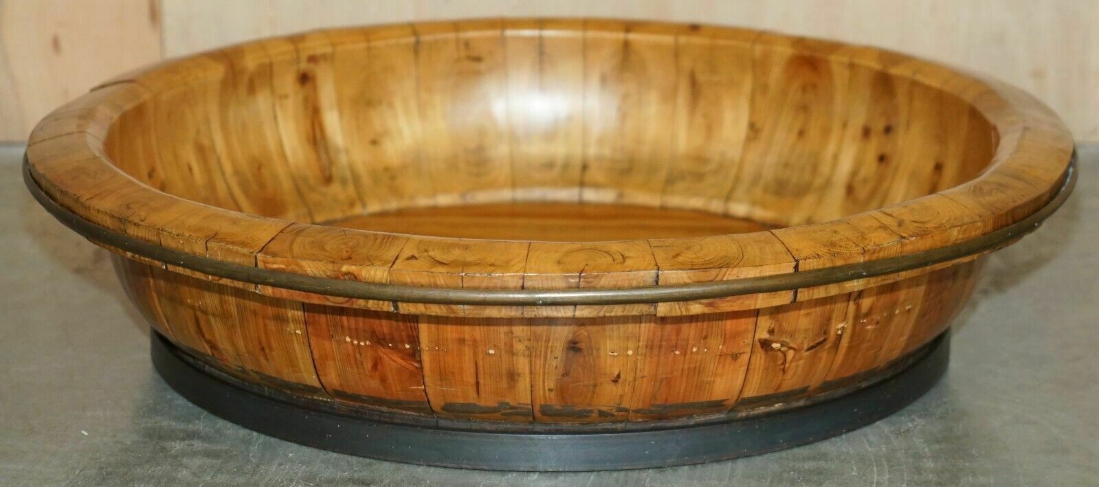 Home Decor Huge Antique Chinese Qing Dynasty Rice Basket With Metal Supports Fruit Bowl photo