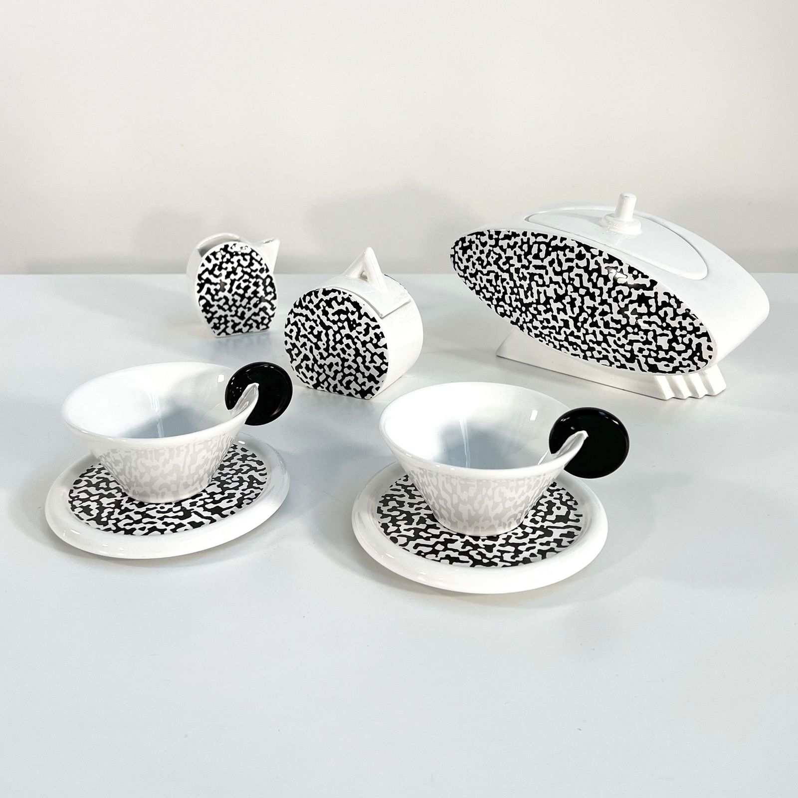 Tea Service With Cookie Jar By L. Saccardo & M. Materassi For Mas Italy, 1980s