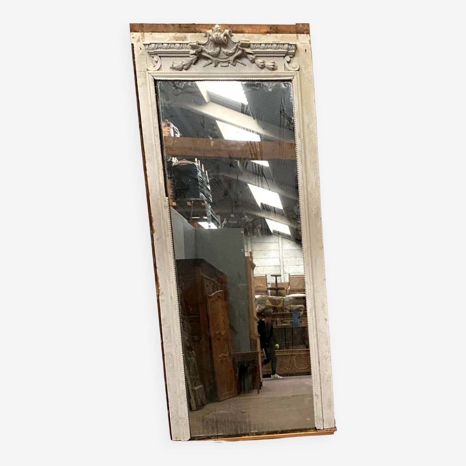 photo furniture Napoleon III Style Mirror In Carved Wood And Stucco 19th Century
