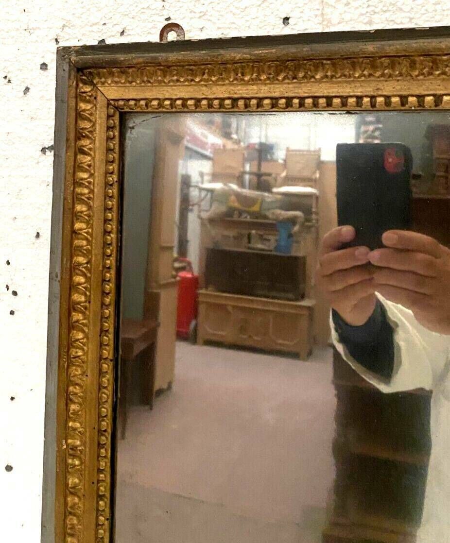 Louis XVI Style Mirror In Wood And Gilded Stucco 19th Century Mantel Trumeau photo vinterior