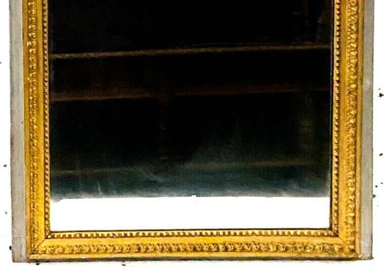 Louis XVI Style Mirror In Wood And Gilded Stucco 19th Century Mantel Trumeau photo buy