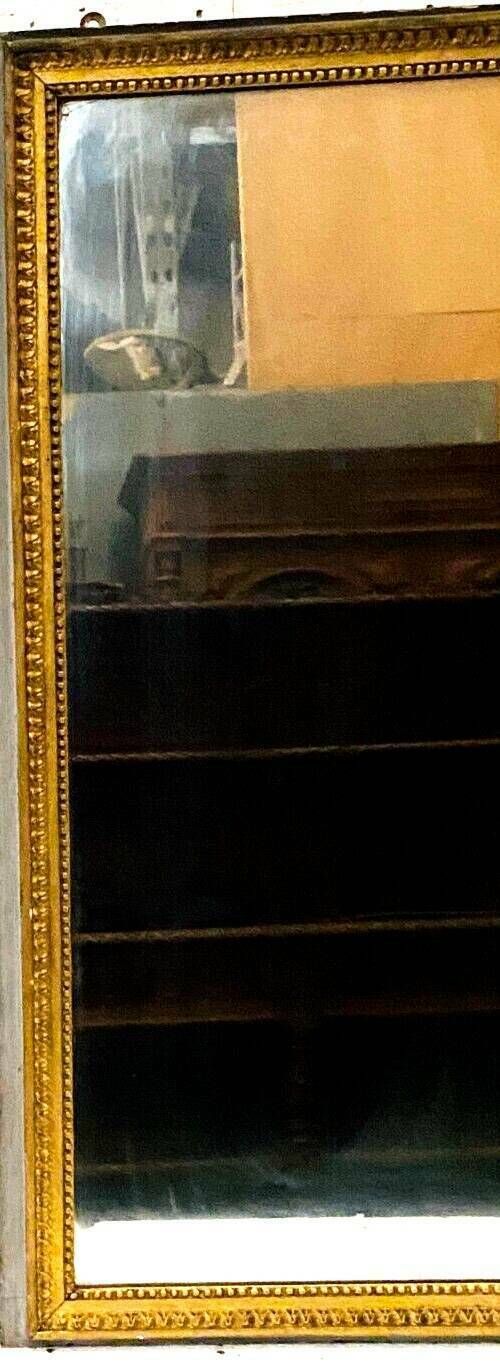 photo furniture Louis XVI Style Mirror In Wood And Gilded Stucco 19th Century Mantel Trumeau