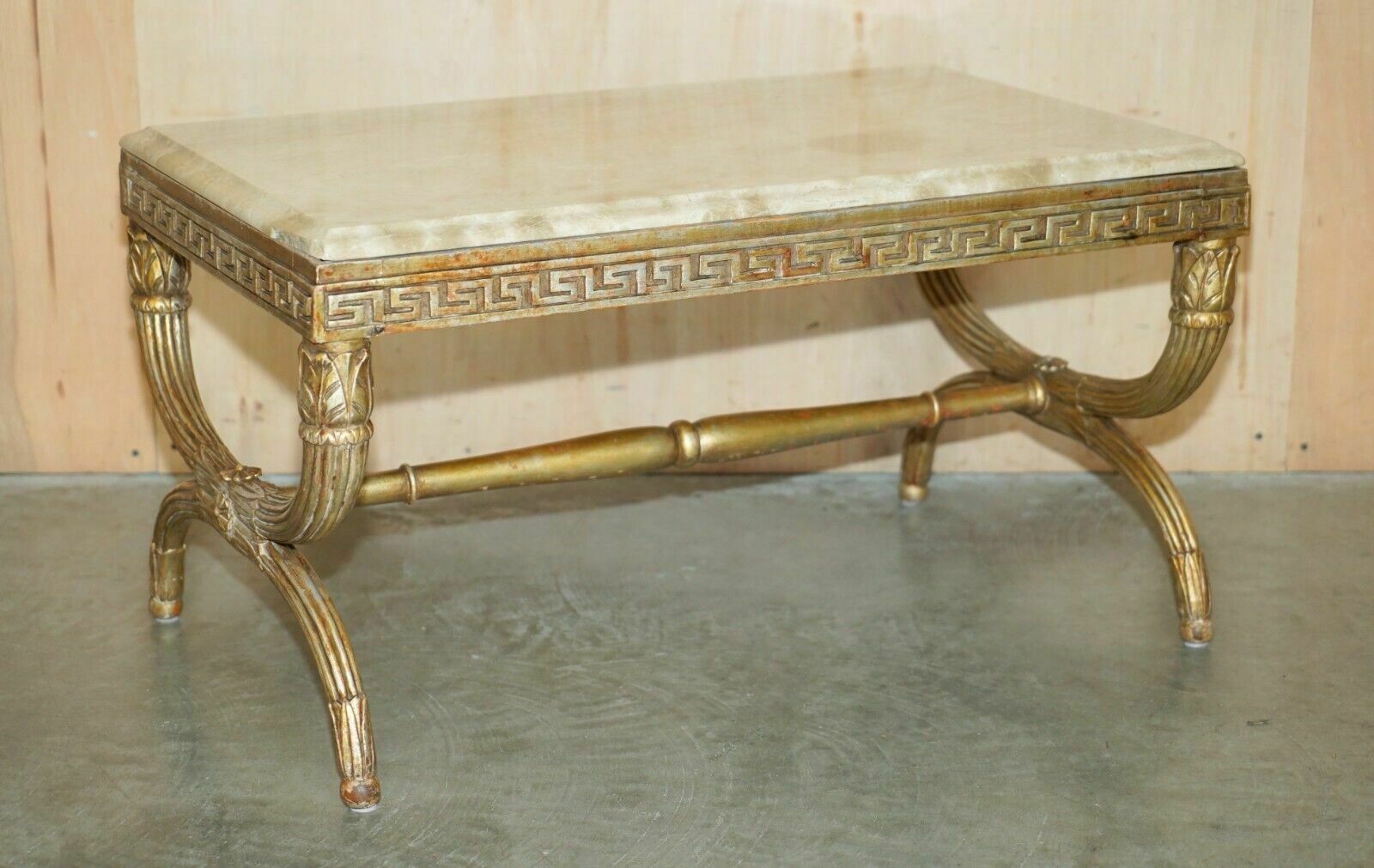 Antique Italian Circa 1860 Ornately Carved & Giltwood Marble Topped Coffee Table photo furniture