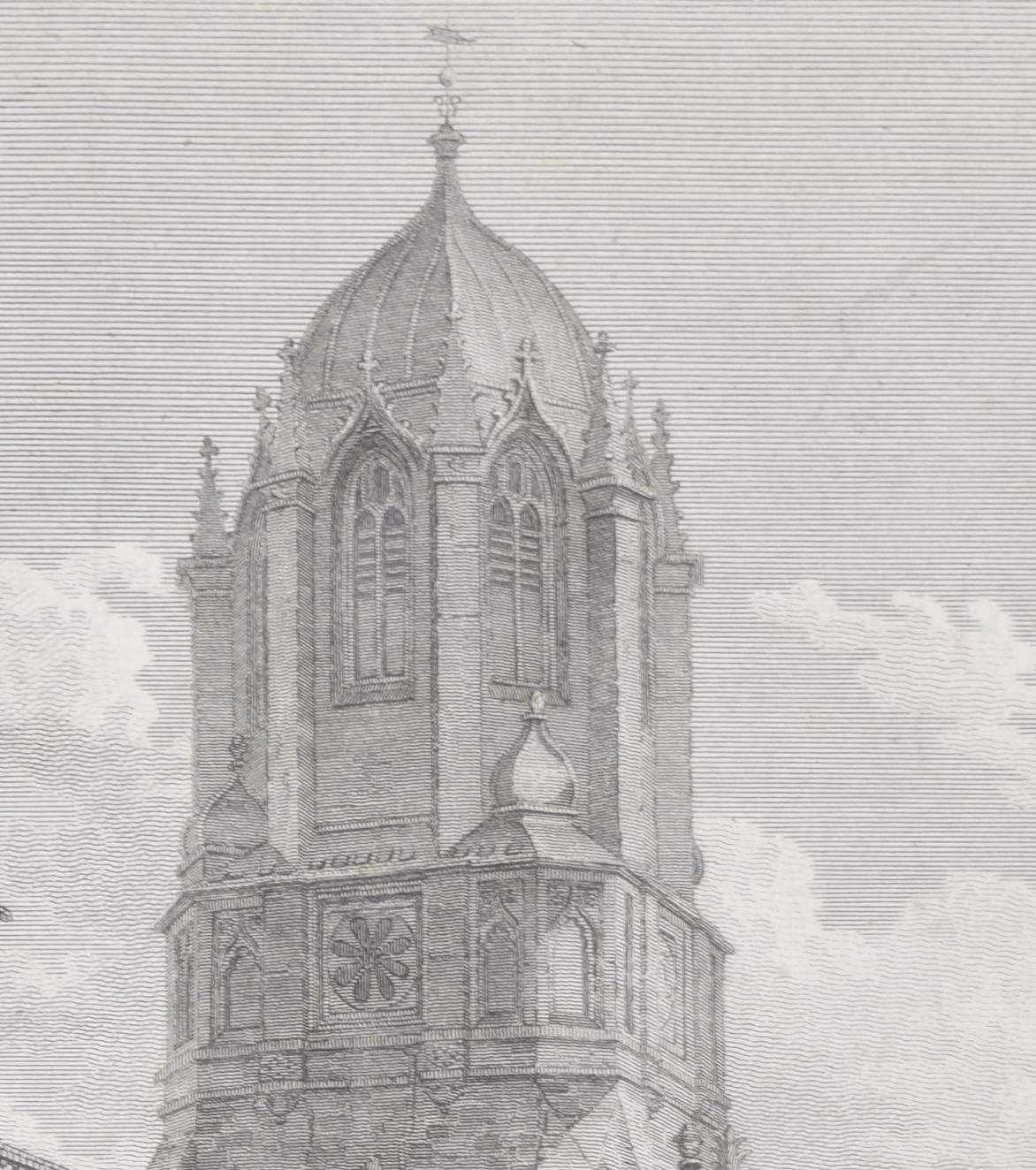 Christ Church, Oxford 18th Century Engraving By John Dadley After Edward Dayes