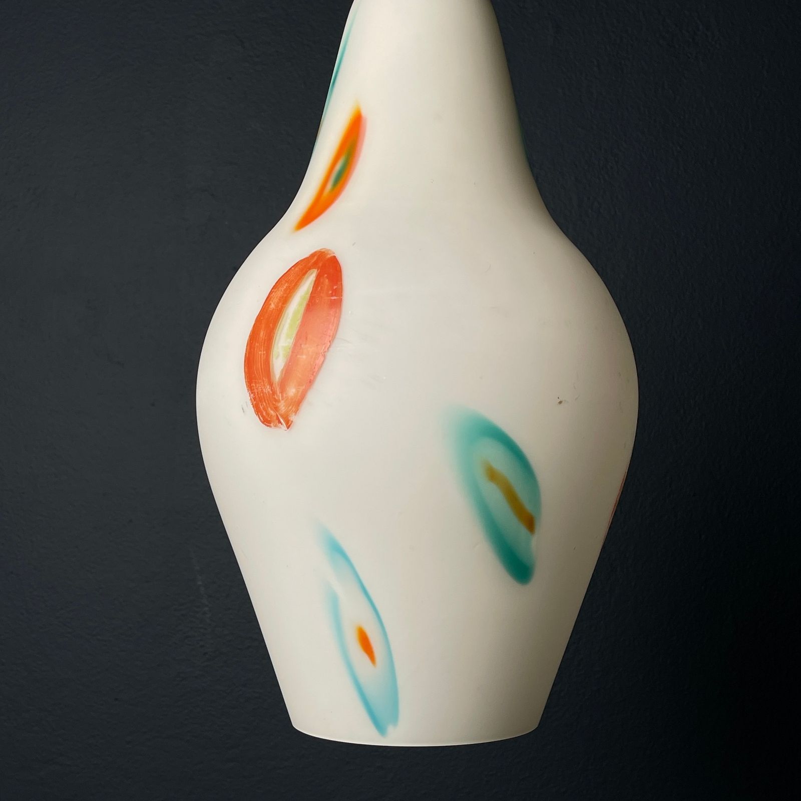 Mid Century Multicolor Opaline Murano Glass Pendant Lamp By Stilnovo Italy 1950s photo for sale