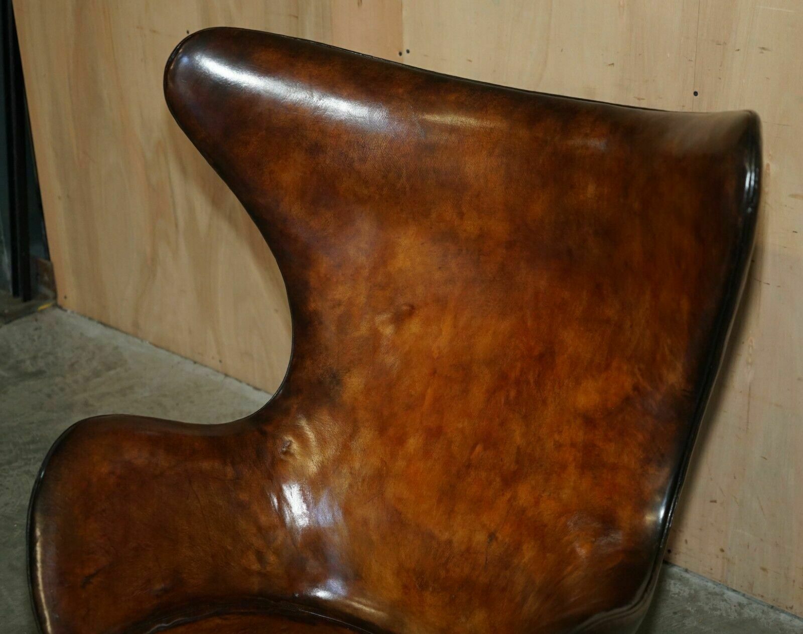 Original Fully Restored 1965 Fritz Hansen Egg Chair & Footstool In Brown Leather photo Furniture