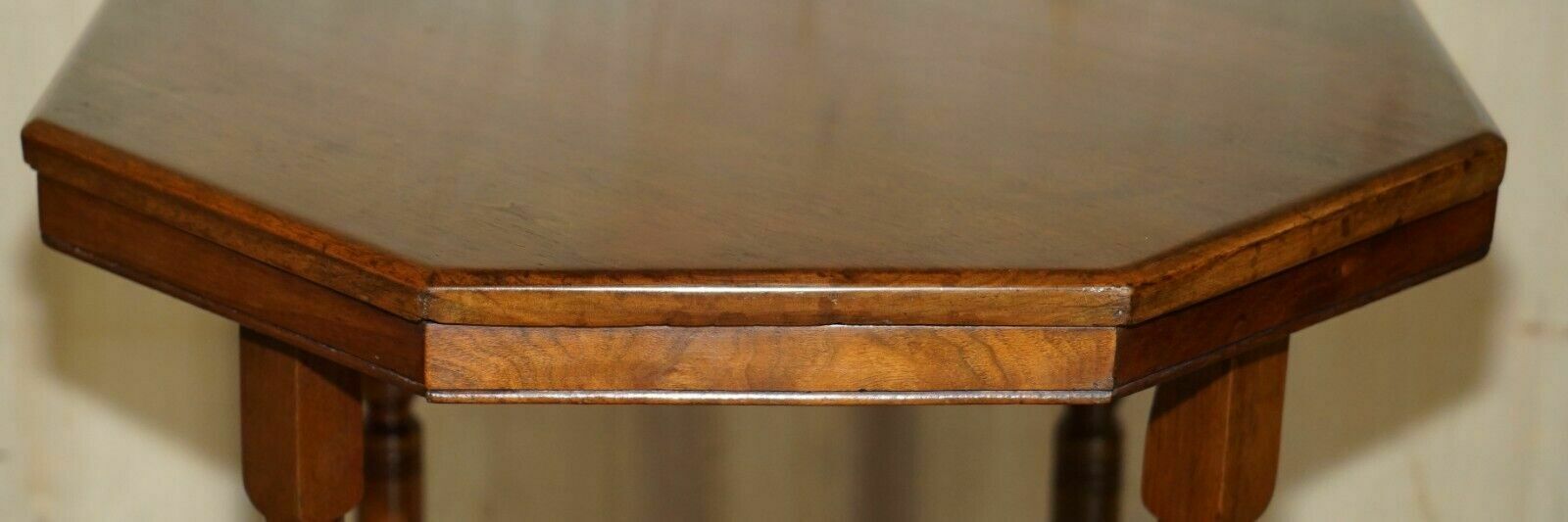 Decorative English Victorian Hand Carved Octagonal Side End Occasional Table photo Furniture