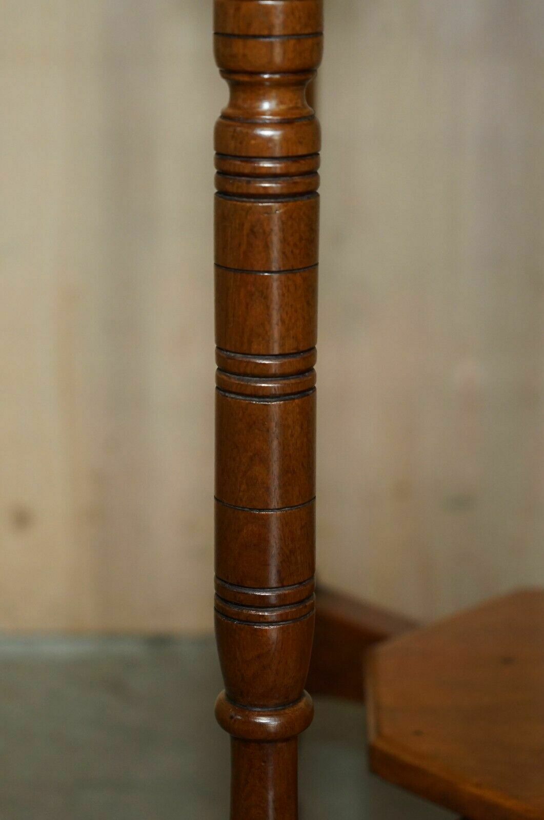 photo furniture Decorative English Victorian Hand Carved Octagonal Side End Occasional Table