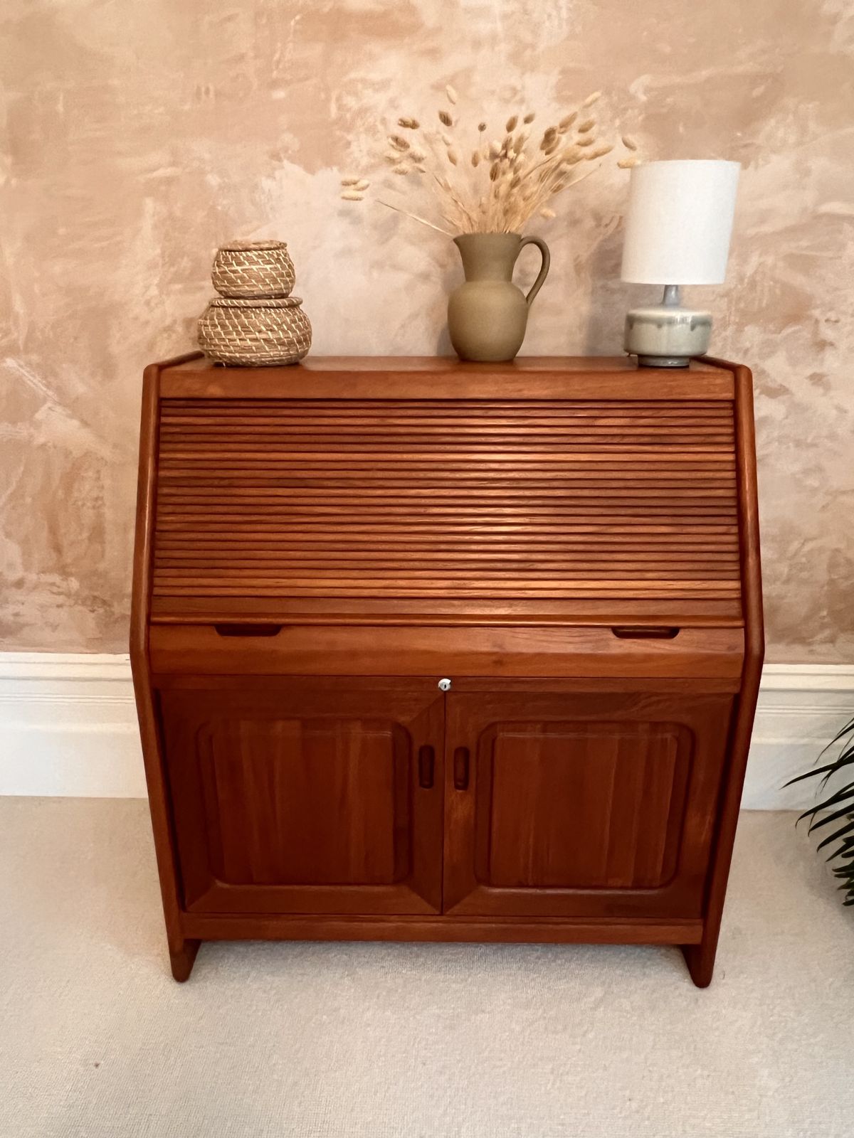 photo furniture Mid Century Danish Tambour Bureau Desk Secretaire By Langeskov Mobelfabrik Mcm
