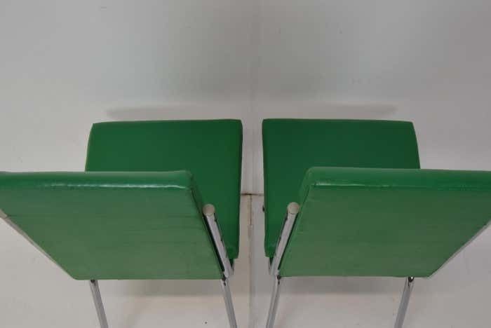 366.0 Pair Leatherette Dining Chairs Of Mid Century  Czechoslovakia 1980's photo