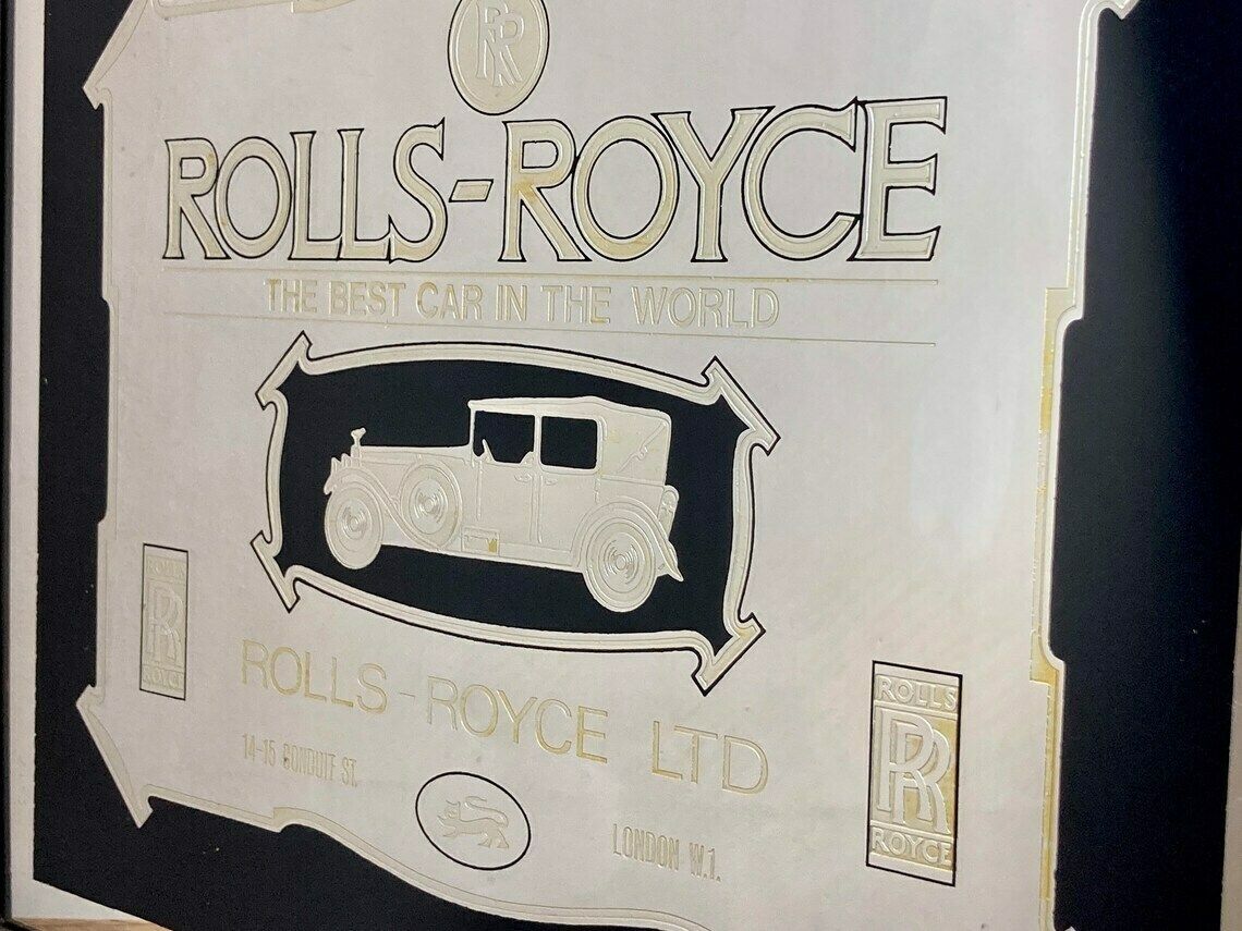 Art Deco Vintage Rolls Royce Advertising Mirror, Prestige Automobile, Car Collectibles Piece, England, Christmas Gift photo vinterior