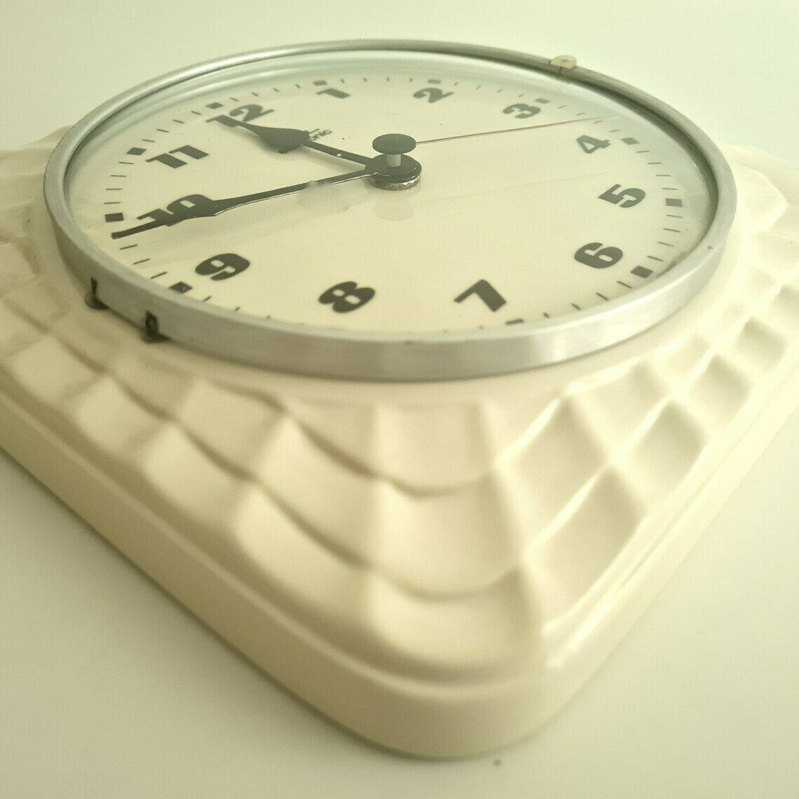 Vintade Ceramic Mid Century Diehl Electronic Wall Clock Germany 70s photo furniture