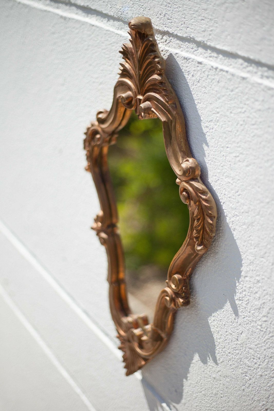 Rocaille Mirror, Wall Mirror, Vintage Mirror, Embossed Copper Mirror, Mirror photo for sale