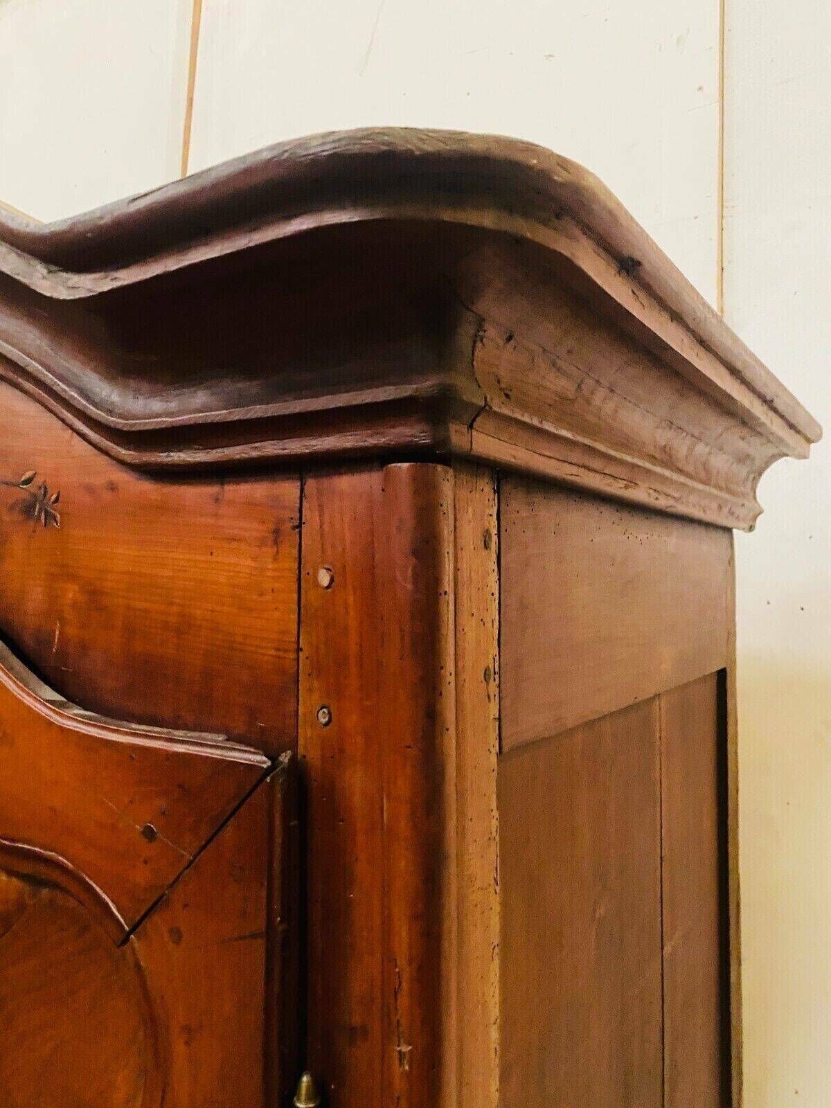 Louis XV Cabinet With Gendarme Hat In Solid Cherry Wood 18th Century photo Furniture