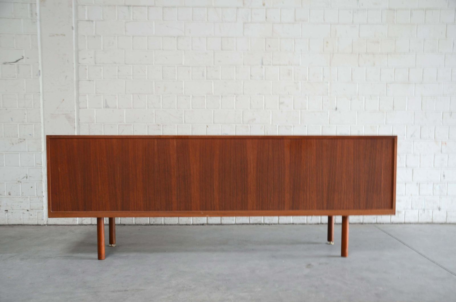 Aksel Bender Madsen & Ejner Larsen Sideboard In Teak & Brass With Tambour Doors photo 13764.0