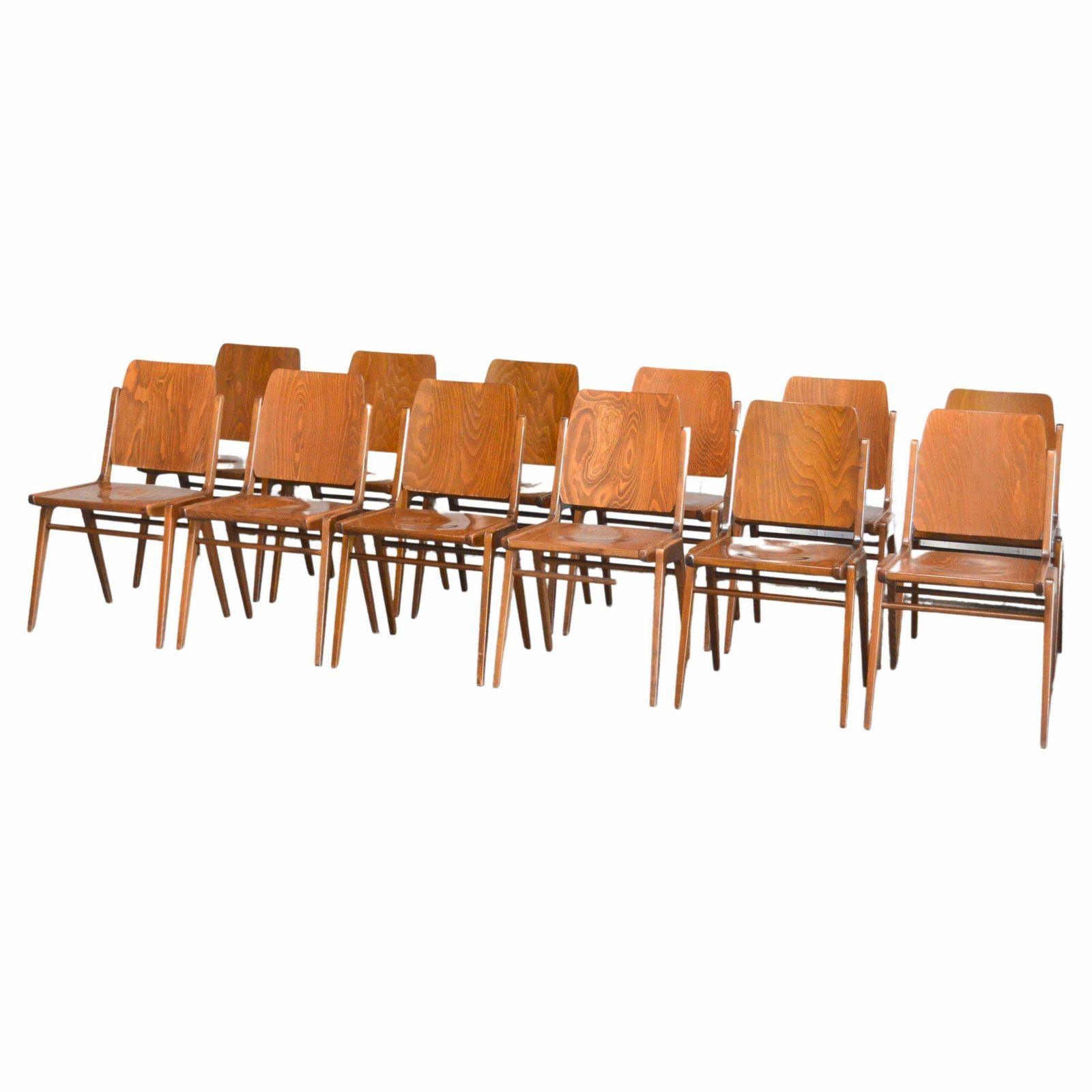 12set Of Original Austro Chairs By Franz Schuster For Wiesner Hager Austria 1959