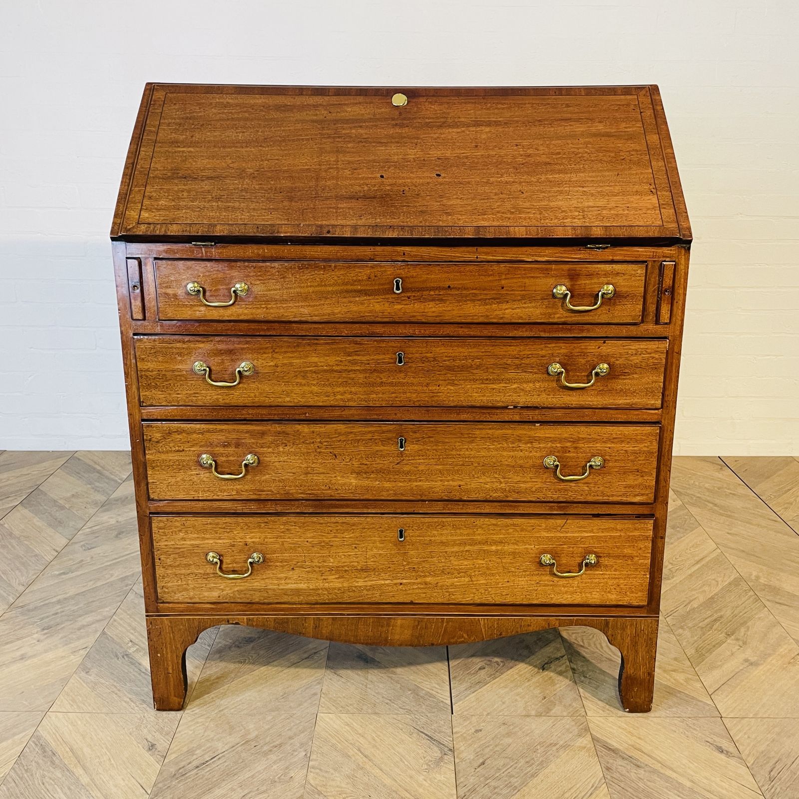photo furniture Antique English Mahogany Bureau, 19th Century