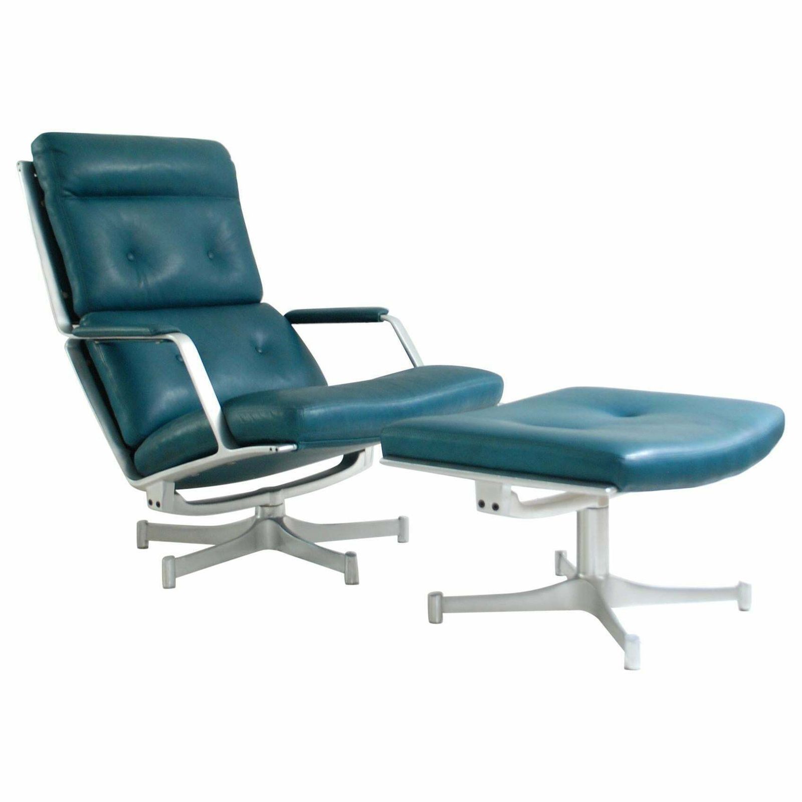 Kill International Fk 85 Lounge Chair And Ottoman Petrol By Kastholm & Fabricius
