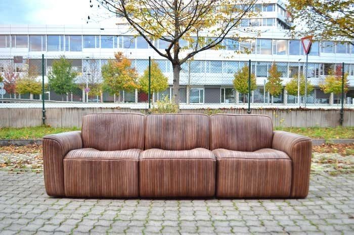 Ernst Lüthy De Sede Modular Lounge Suite Leather Sofa Brown 1970 photo 50000.0