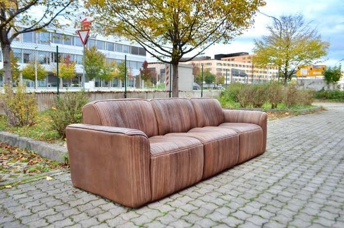 Ernst Lüthy De Sede Modular Lounge Suite Leather Sofa Brown 1970 photo buy