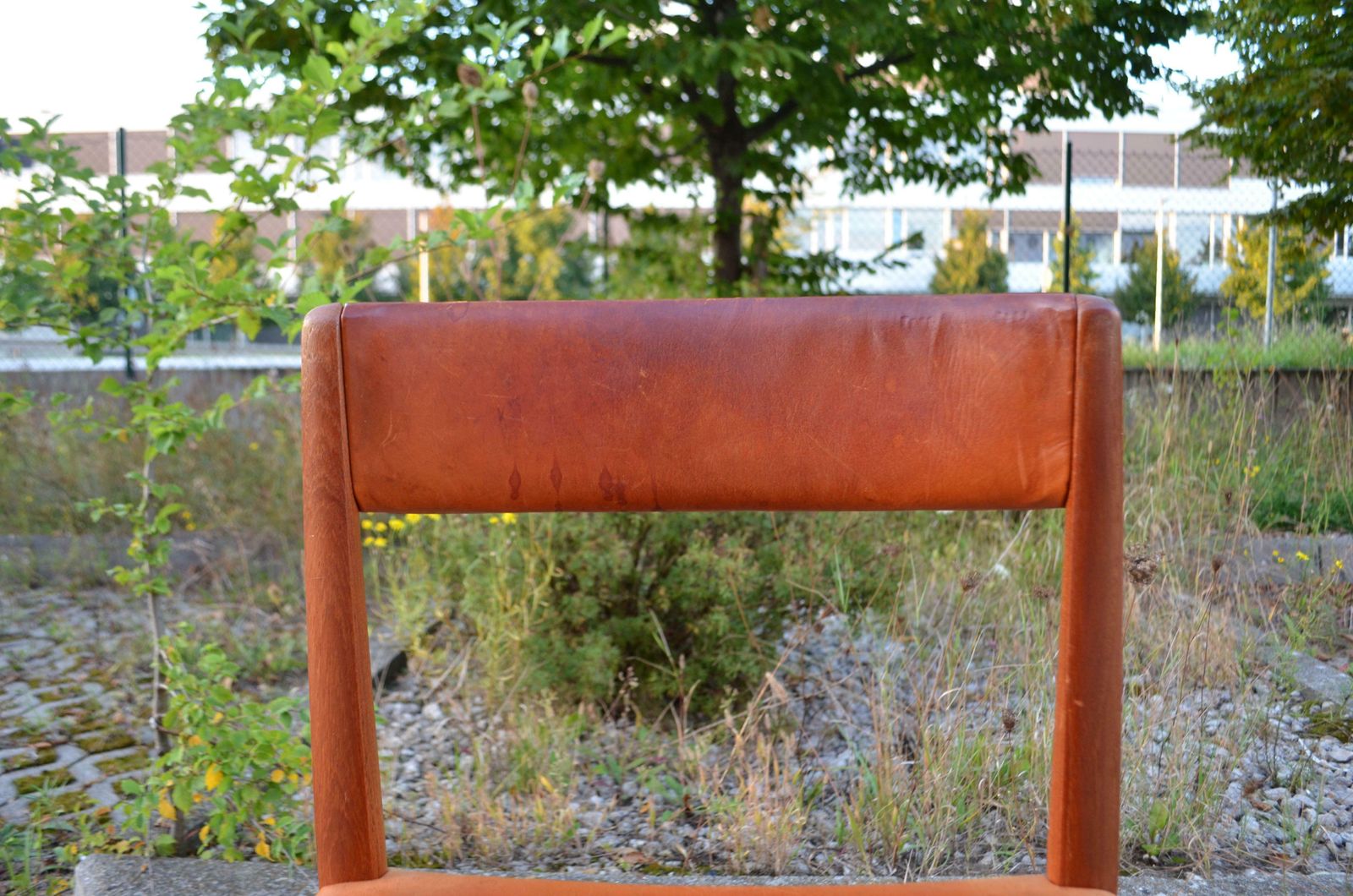 photo vintage Aage Schmidt Christensen Fritz Hansen Danish Teak Cognac Dining Chair Set Of 4