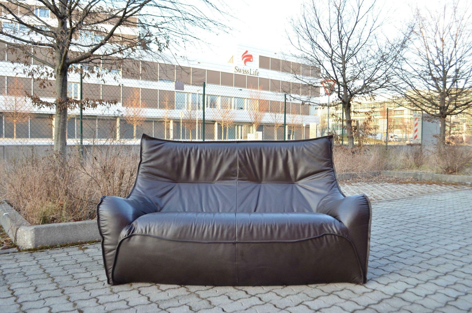 Rare Ligne Roset Model Satan By Bernard Govin Brown Leather Togo Sofa photo 7412.0