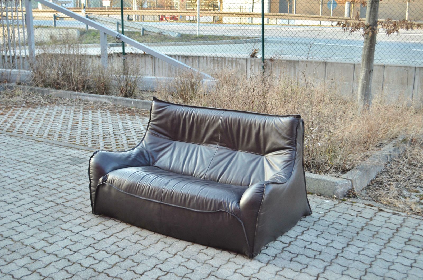Rare Ligne Roset Model Satan By Bernard Govin Brown Leather Togo Sofa photo vinterior