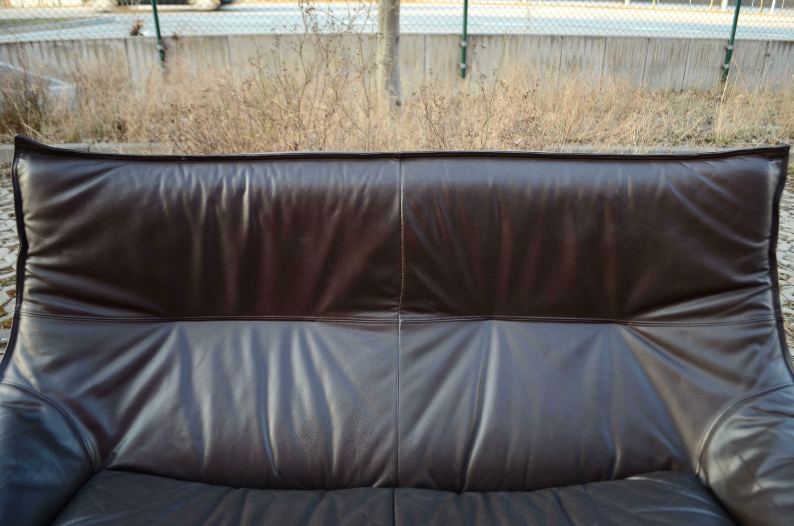 photo for sale Rare Ligne Roset Model Satan By Bernard Govin Brown Leather Togo Sofa