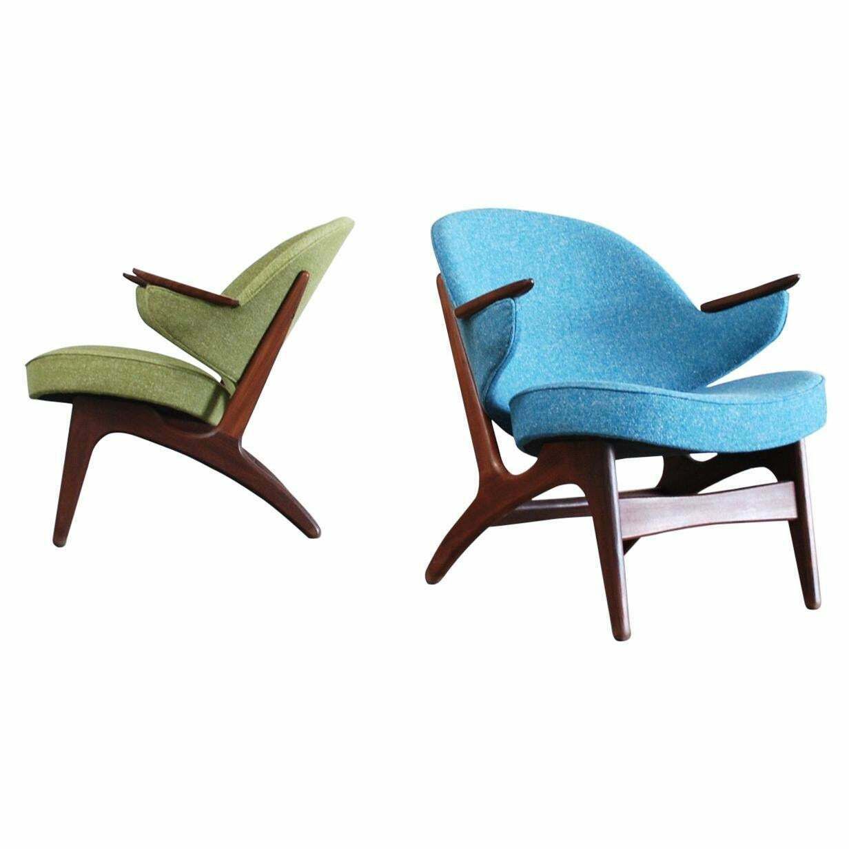 Carl Edward Matthes Modell 33 Pair Of Easy Lounge Chair, 1960s