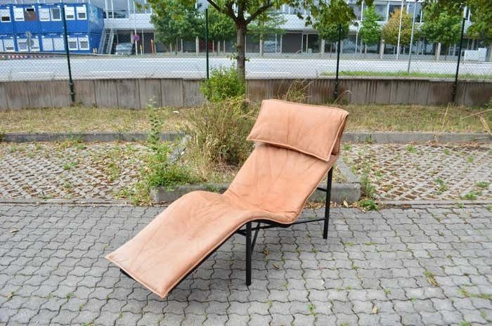 photo furniture Vintage Ikea 80ties Tord Bjorklund Modell Skye Cognac Chaiselongue