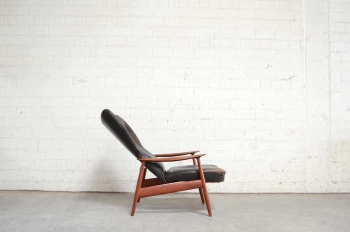Furniture K. Rasmussen For Peter Wessel Wingback Leather Lounge Chair, 1960 photo